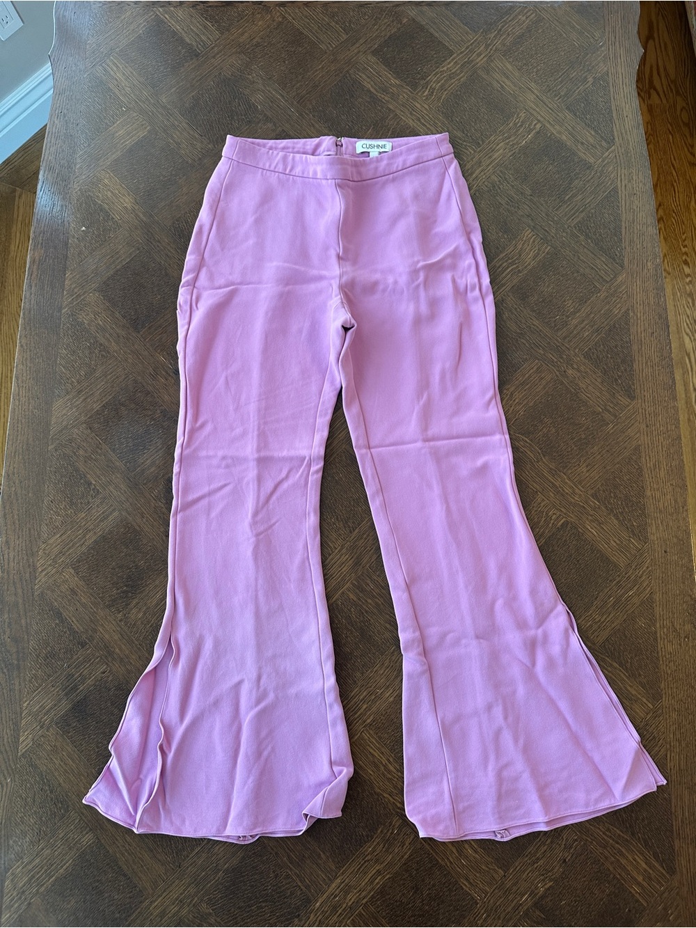Cushnie Lilac Flared Wide-Leg Pants